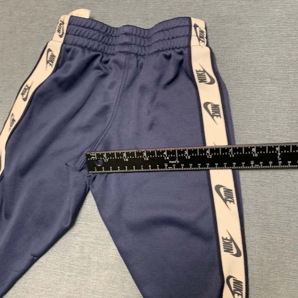 Nike Sweatpants Boys 2T Blue Fleece Lined Elastic Waist Swoosh Logo Tapered Leg